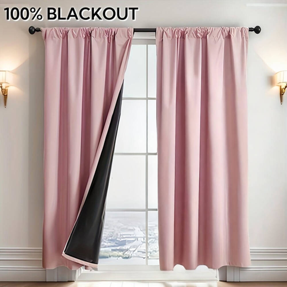 1개 100% 암막 커튼, 블랙 백킹, 다양한 색상의  - Curtain Rods 리뷰 및 가격
